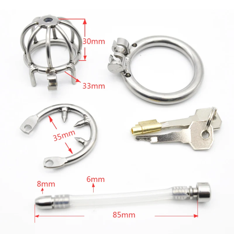 CHASTE BIRD Stainless Steel Cock Cage Penis Ring Male Chastity Device with catheter Stealth New Lock tube Adult Sex Toy A282