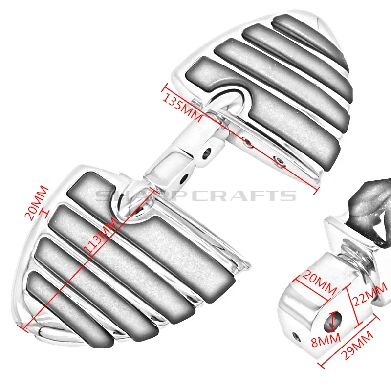 For Honda VLX400 VLX600 Steed VLX 400 600 All Year Foot Pegs Motorcycle Rear Footrests Footpegs Left & Right - view 2