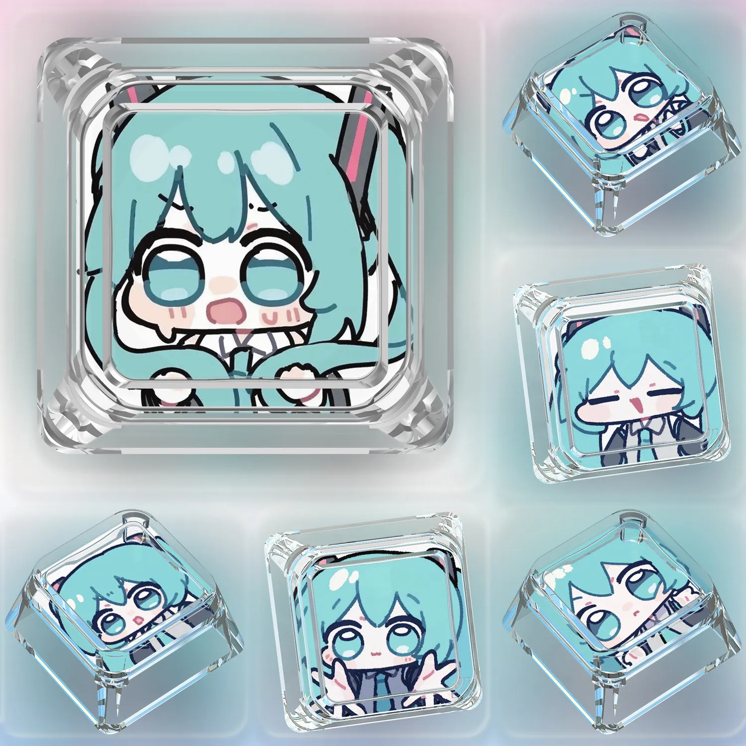 Diy Self Made Mikus Kawaii Mechanical Keyboard Keycaps Cross-Axis Mechanical Keyboard Pc Personalized Keycaps Gift Toys
