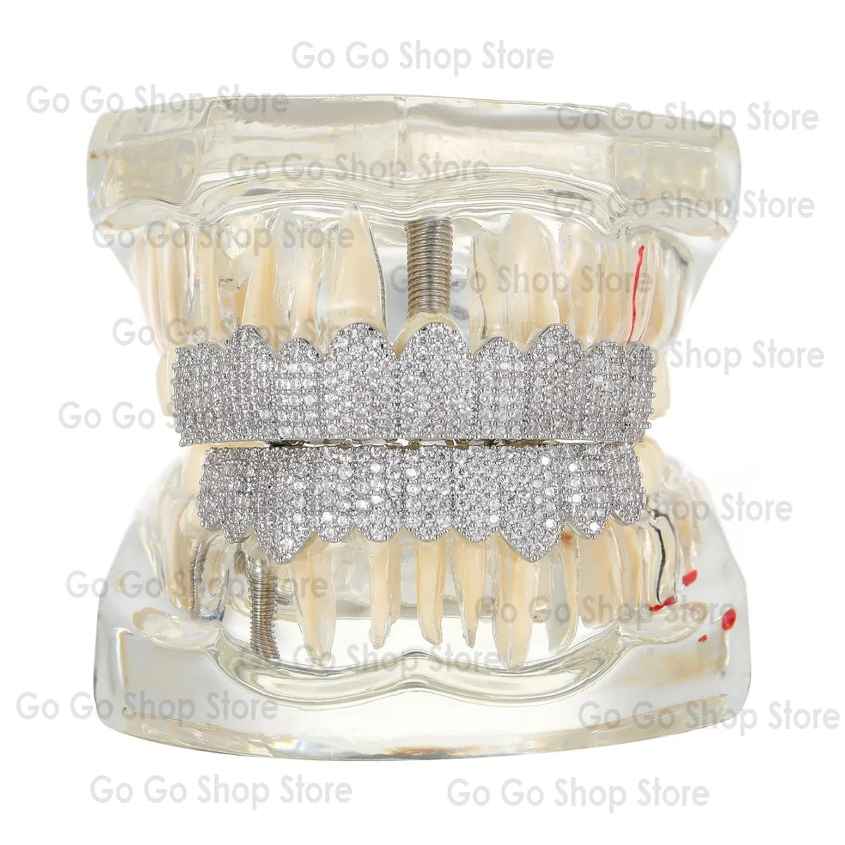 

European and American hip hop electroplating 10 teeth slightly inlaid with diamonds