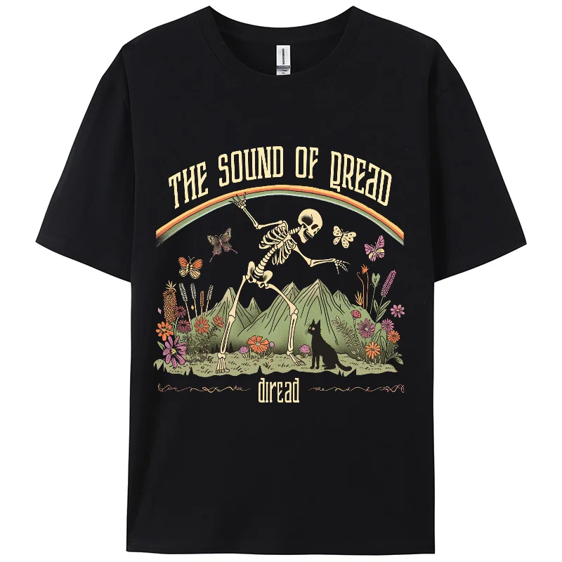 Летние повседневные футболки, женские короткие футболки Berserk, футболка с графическим принтом черепа и цветов, с коротким рукавом, 100% хлопок, двусторонняя