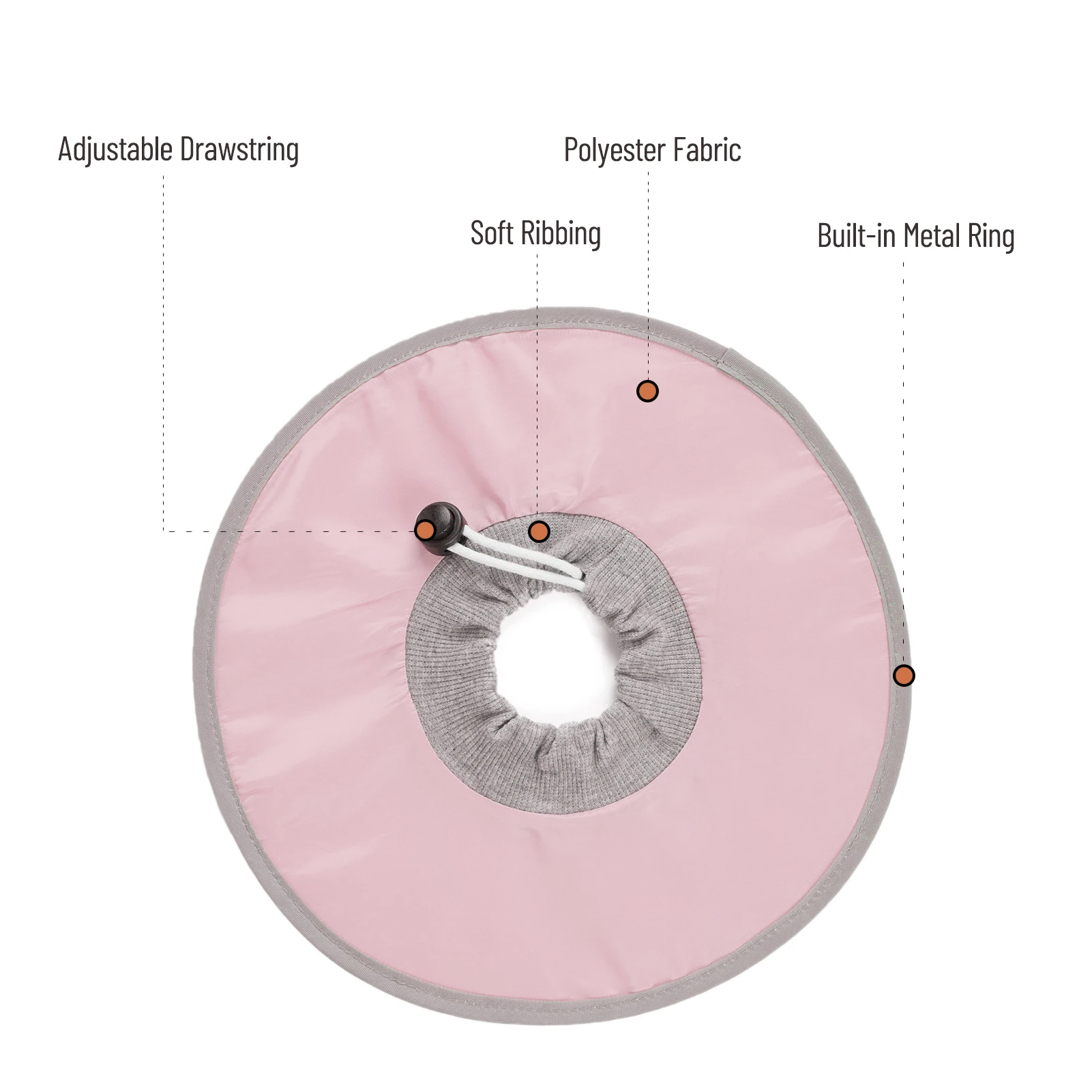 Waterproof Cat Recovery Collar Cat Cone Collar Stop Licking Adjustable Ribbing Neck Recovery Collar  Adjustable Pet Cone Collar