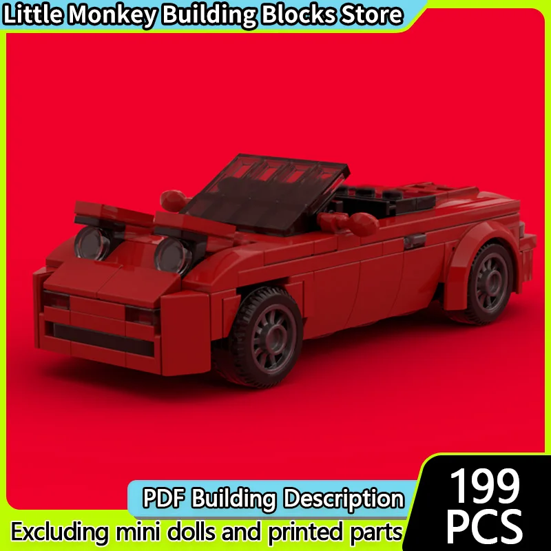 

Speed Racing Car Model MOC Building Bricks Miata Convertible Sports Car Modular Technology Children Holiday Gifts Assemble Toys