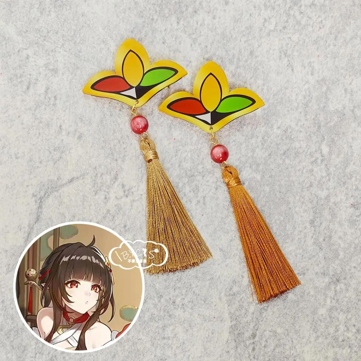 Honkai: Star Rail Lingsha Anime Duckbill Clip Hair Accessory Tassel Headband Cosplay Hair Accessories