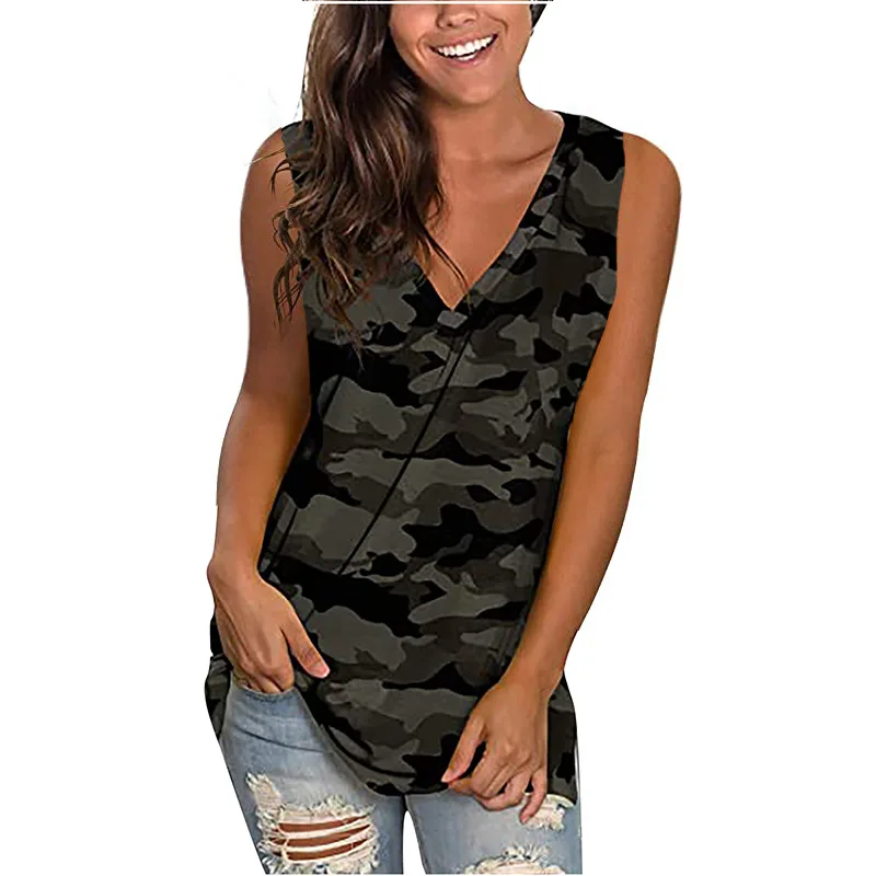 Cseta hoada con cuello en V para mujer, ceco de aodón estampado, cómodo y transpirable, ropa informal de moda, 202