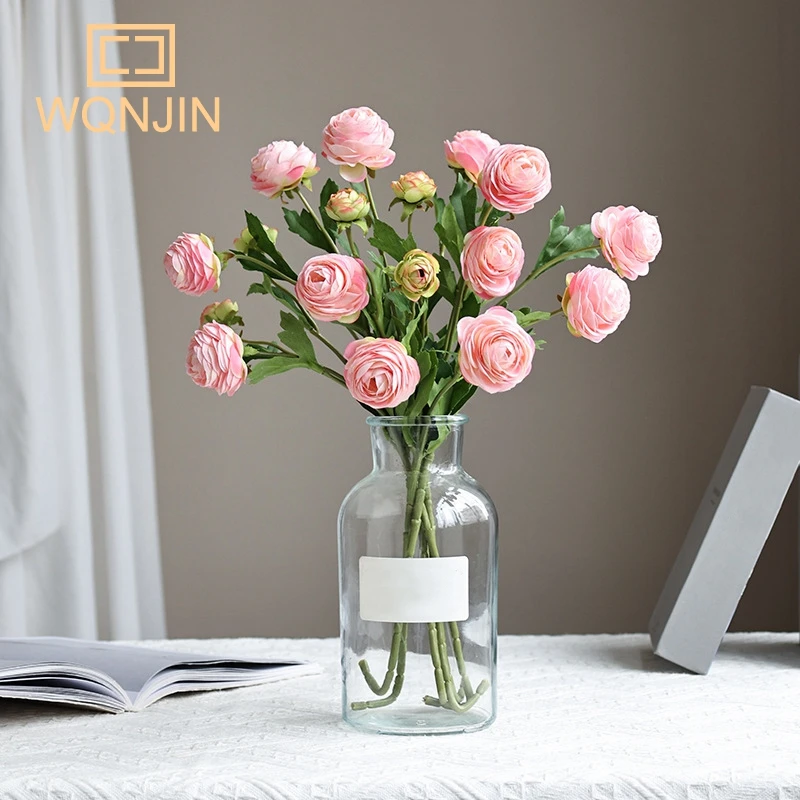 Europäischer Stil 3 Köpfe künstlicher Pfingstrosen blumenstrauß für Hausgarten Wohnzimmer Dekoration Hochzeits feier liefert gefälschte Blume – Detail 1