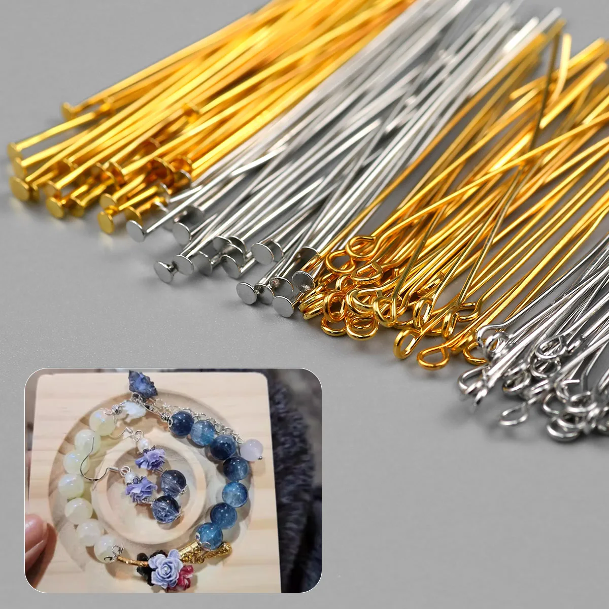 150pcs Golden Silvery Mixed Color 9 Pins T Pins Jewelry Making Materials For Handmade DIY Pendant Earrings Accessories