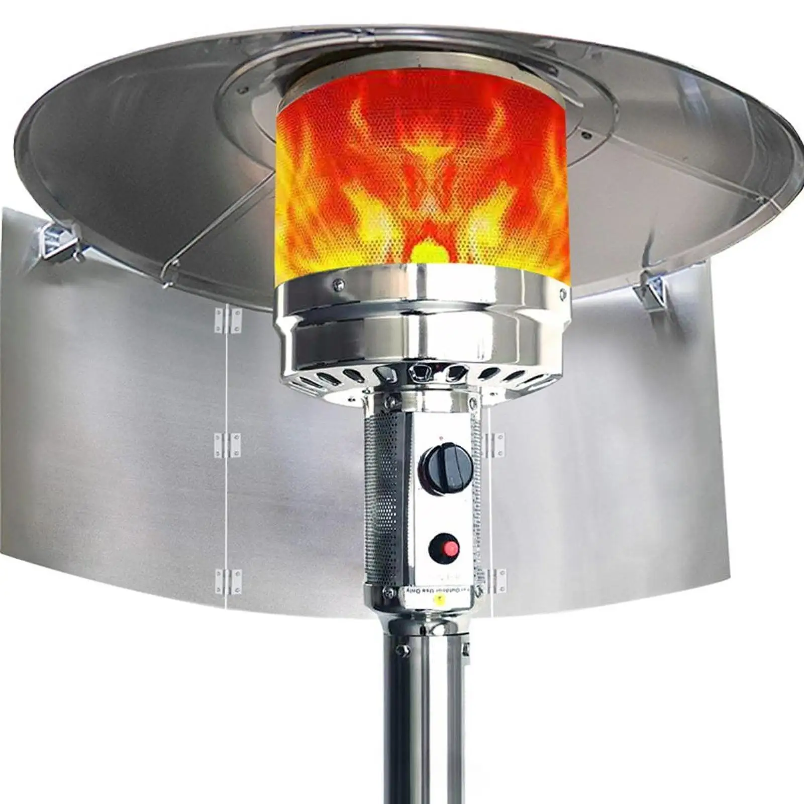 Outdoor Propane Heater Reflector Shield Adjustable Heat Focusing Wind Shield for Patio Energy Saving Use