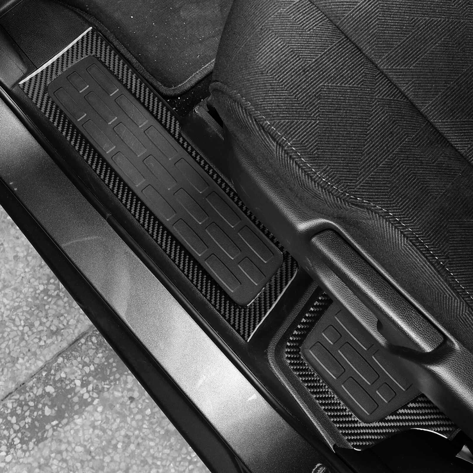 For Honda Pilot 2016-2022 Carbon Fiber Built-in Door Sill Threshold Strips Panel Car Accessories Interior Decorative Stickers