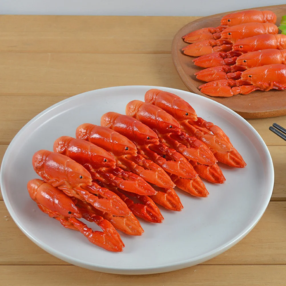 

4Pcs Simulation Lobster Realistic Artificial Lobster Sculpture Lightweight PVC Decorative Animal Figure for Home Picnic