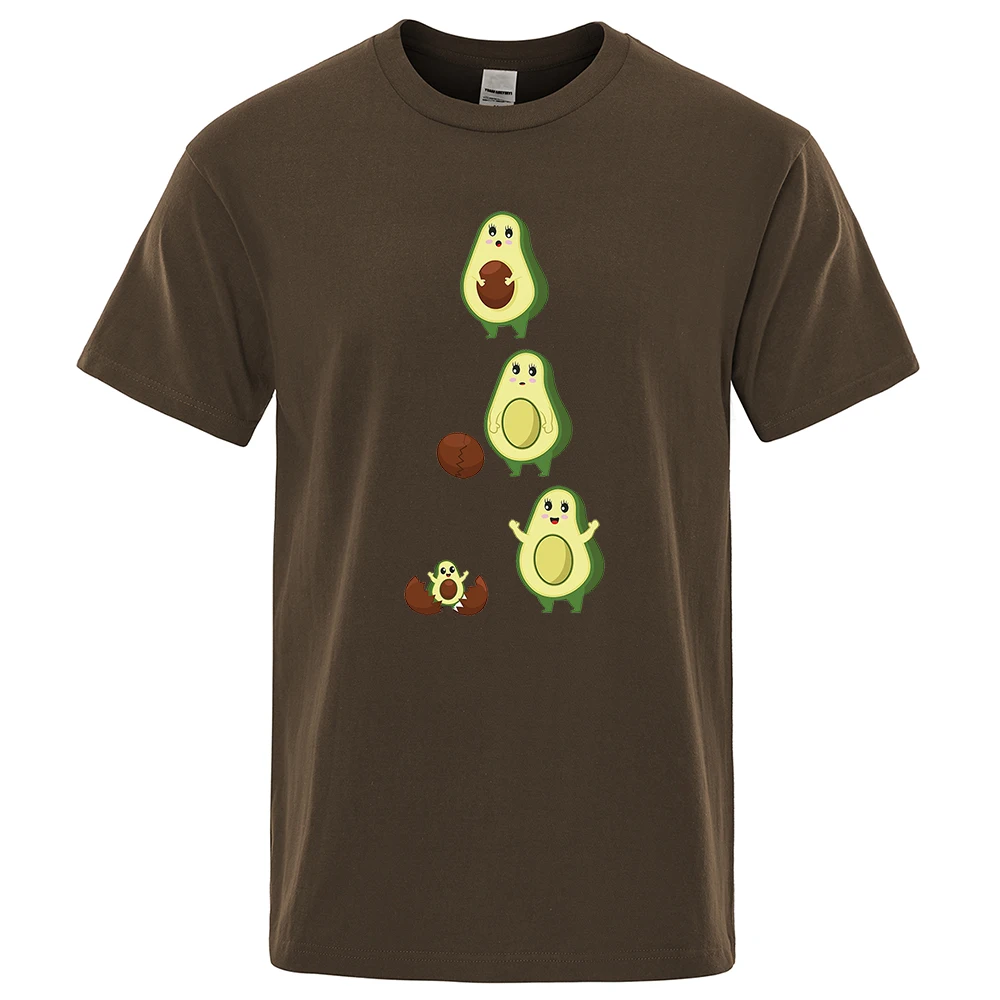 Cartoon Cute Avocado Funny Man Clothing Hip Hop Loose T-Shirts Breathable Street Tops Pattern Cotton Sportswear Summer Tshirt