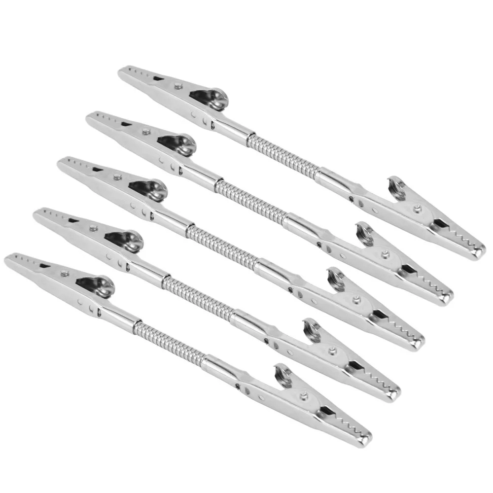 5Pcs Metal Construction Double Head Alligator Clip Multi Angle Adjust Bendable Structure Photo Holder Clip Strong Grip Clamp