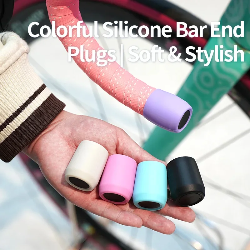 Bicycle Handlebar End Plugs Silicone Protector Sleeves Multi Color Dustproof Fit 20mm Road Bike Drop Handlebar Parts Accessories