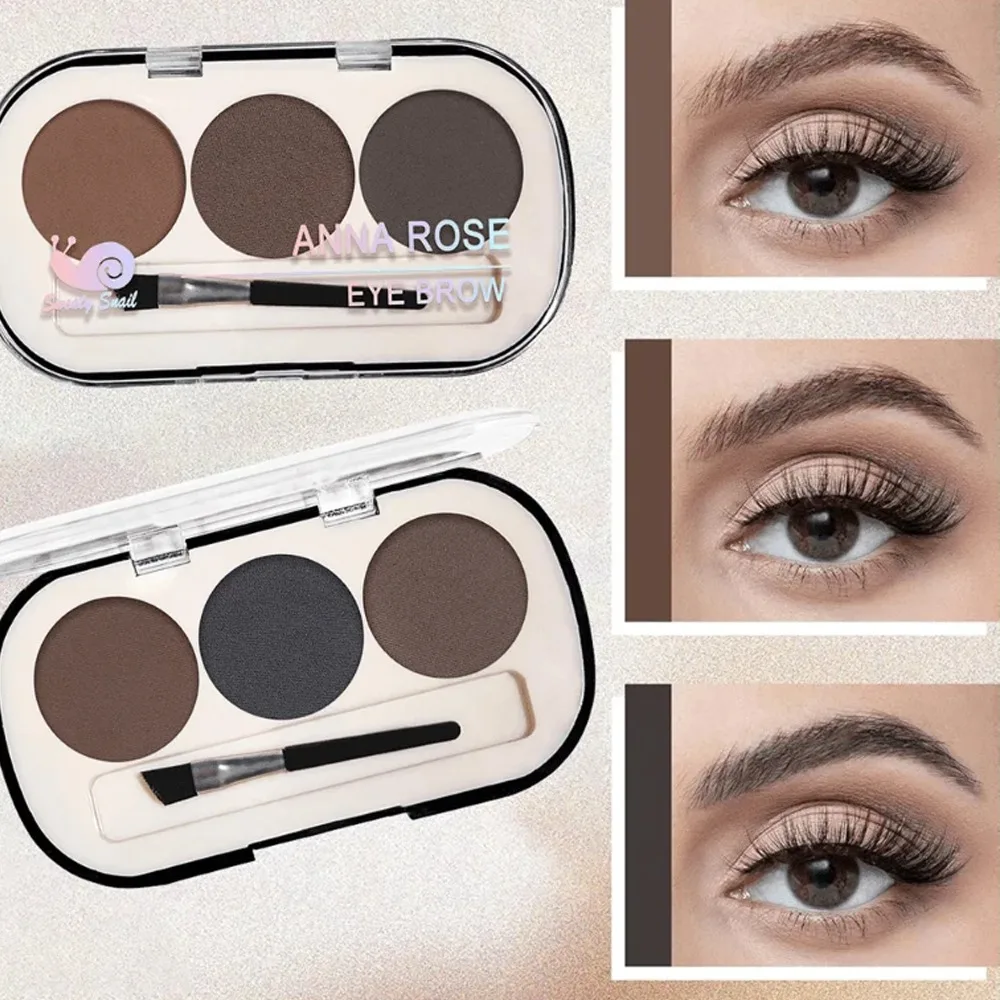 Waterproof Matte Brow Powder Palette: 3D Shaping, Long-Lasting & Easy to Blend for Winter & Holiday Looks With Brush