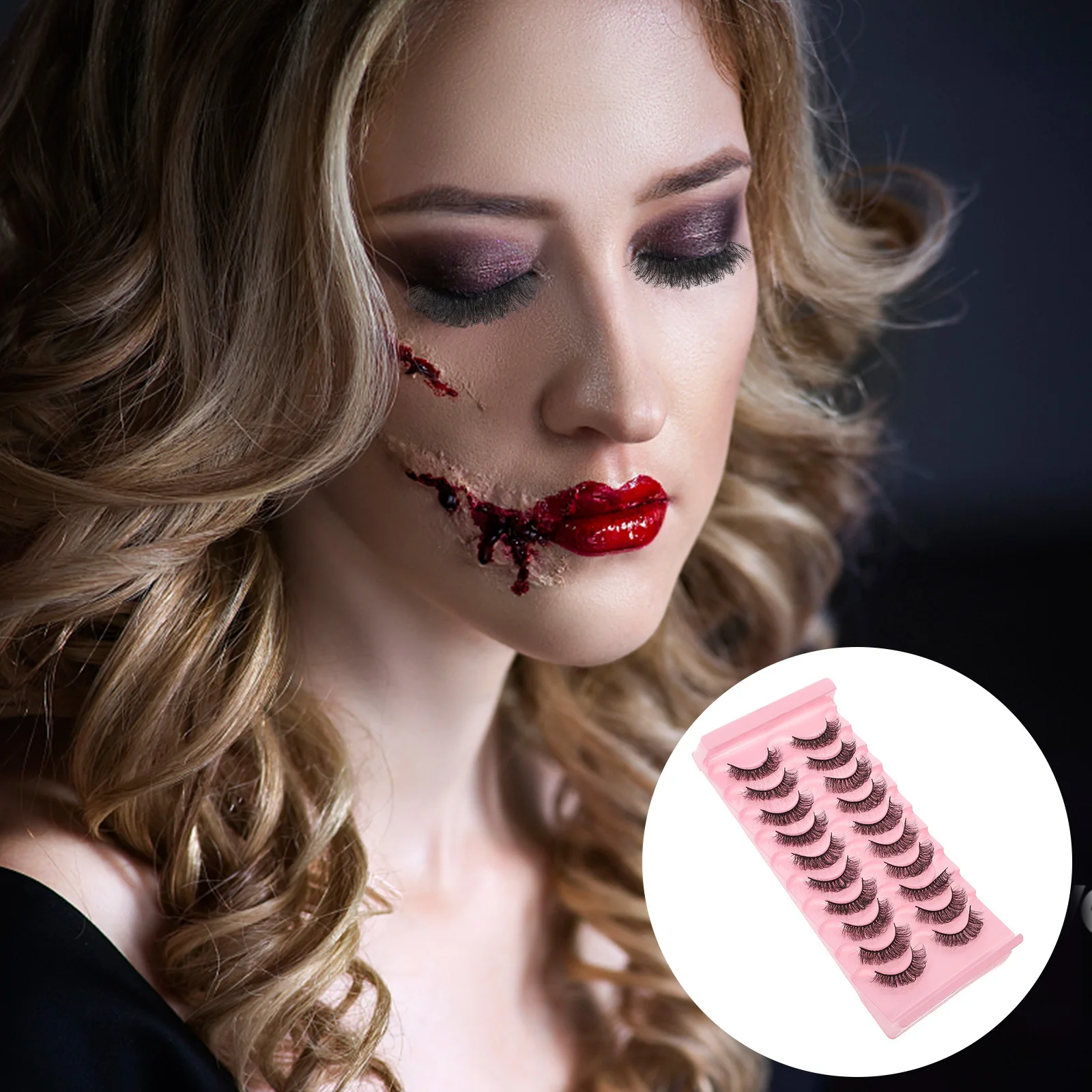 10 paia 7d Curl Ciglia finte Strumenti per il trucco naturale Ciglia finte leggere per le donne Ciglia finte Ciglia finte