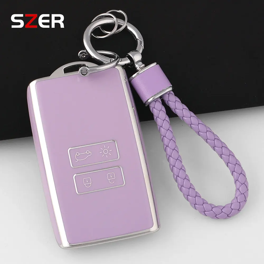 New TPU Car Key Case Fob Keychain For Renault Koleos Kadjar Captur Megane Talisman Espace Clio Zoe Scenic 4 Arkana Dacia Sandero