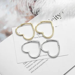 925 Sterling Silver Small Hoop Earrings Heart Shaped 14k Gold Plated Huggie Earrings for Women Wedding Fashion Jewelry SCE1174