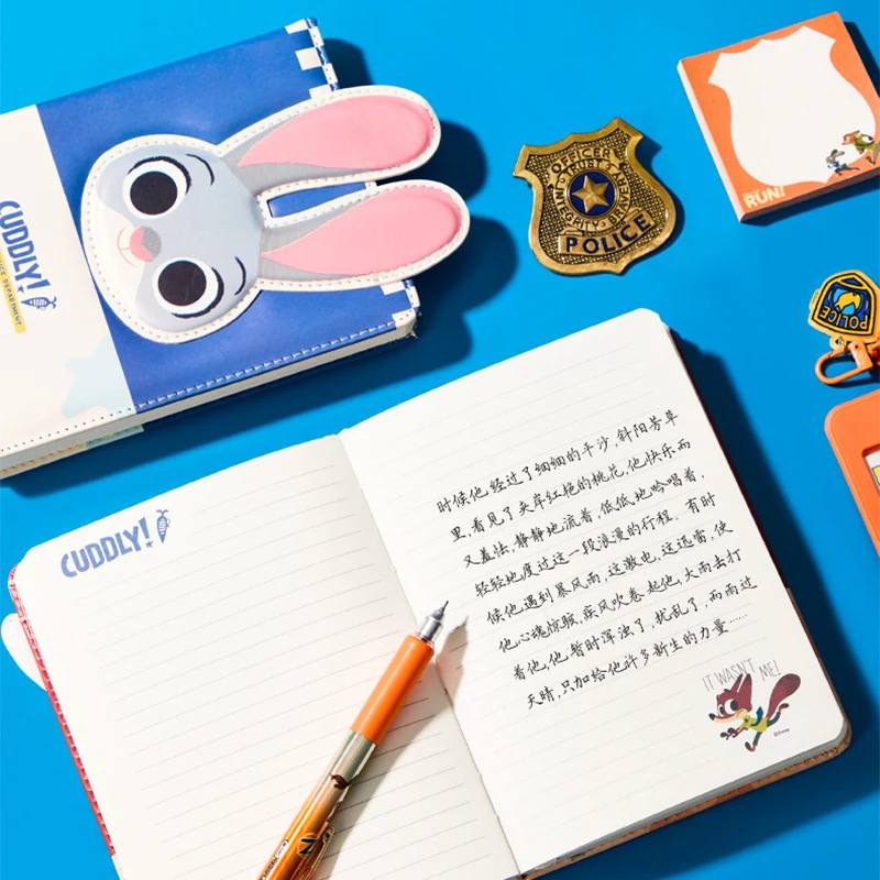 Cuaderno Disney 'Zootopia' Nick Wilde y Judy Hopps A5, diario de dibujos animados, escritura suave