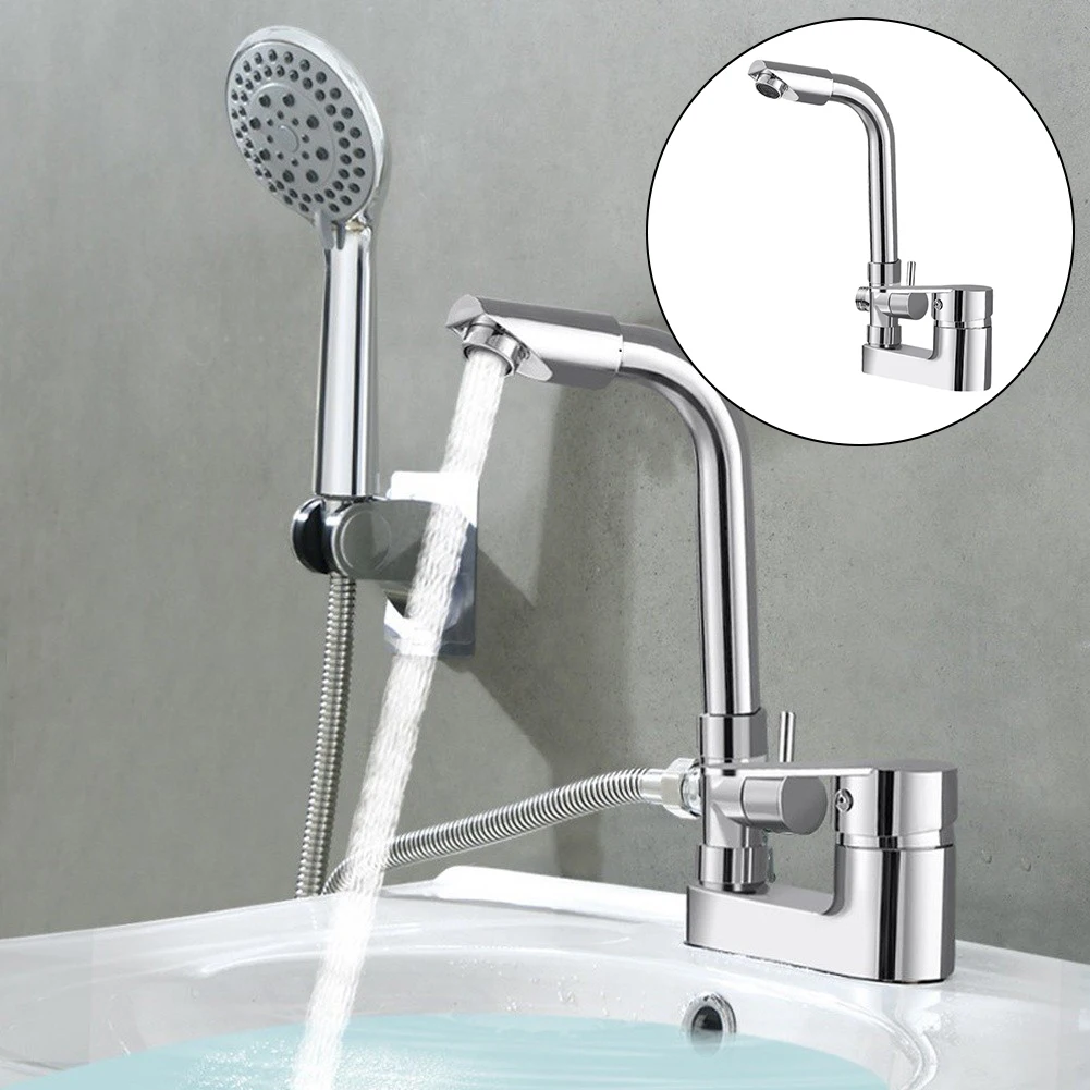 Hot Cold Mixing Basin Faucet Zinc Alloy Body Chrome Finish Countertop Mount Design 10cm Center Hole Compatibility