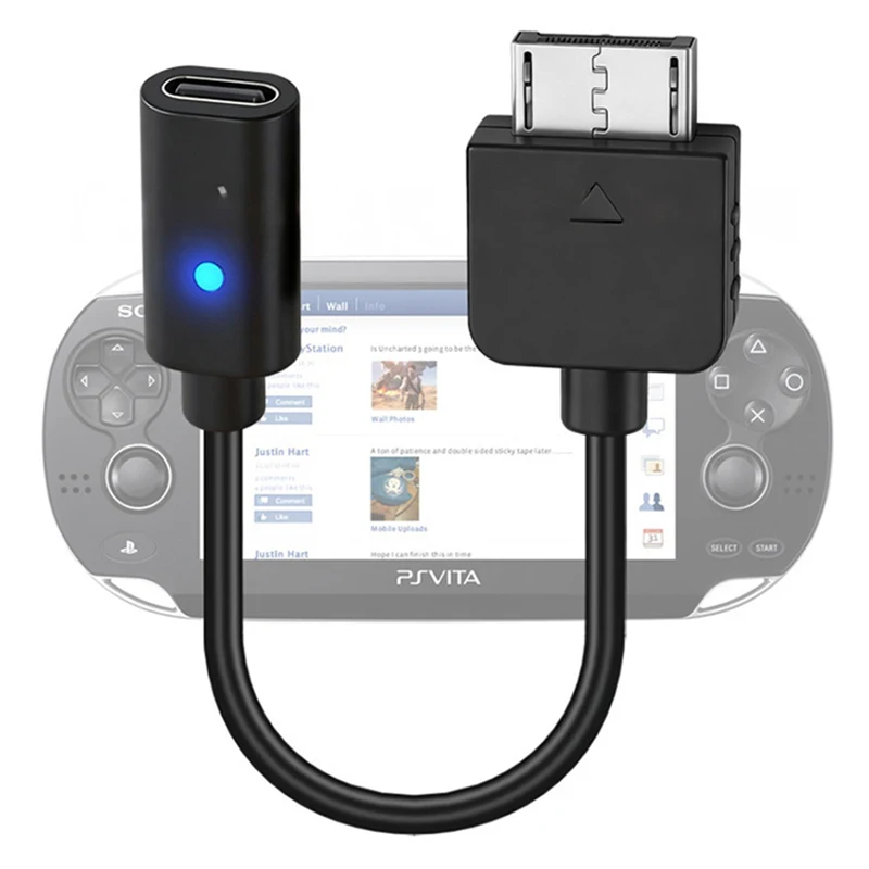 Cable USB C para Playstation Vita 1000, adaptador de carga con LED para consola PS Vita 1000, cable de alimentación 5