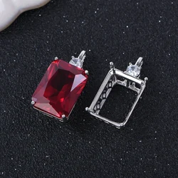 12*16mm Rectangular Chamfered (Octagonal) Pendant Mount, S925 Silver Simple Bezel Pendant Setting, Suitable for Handmade