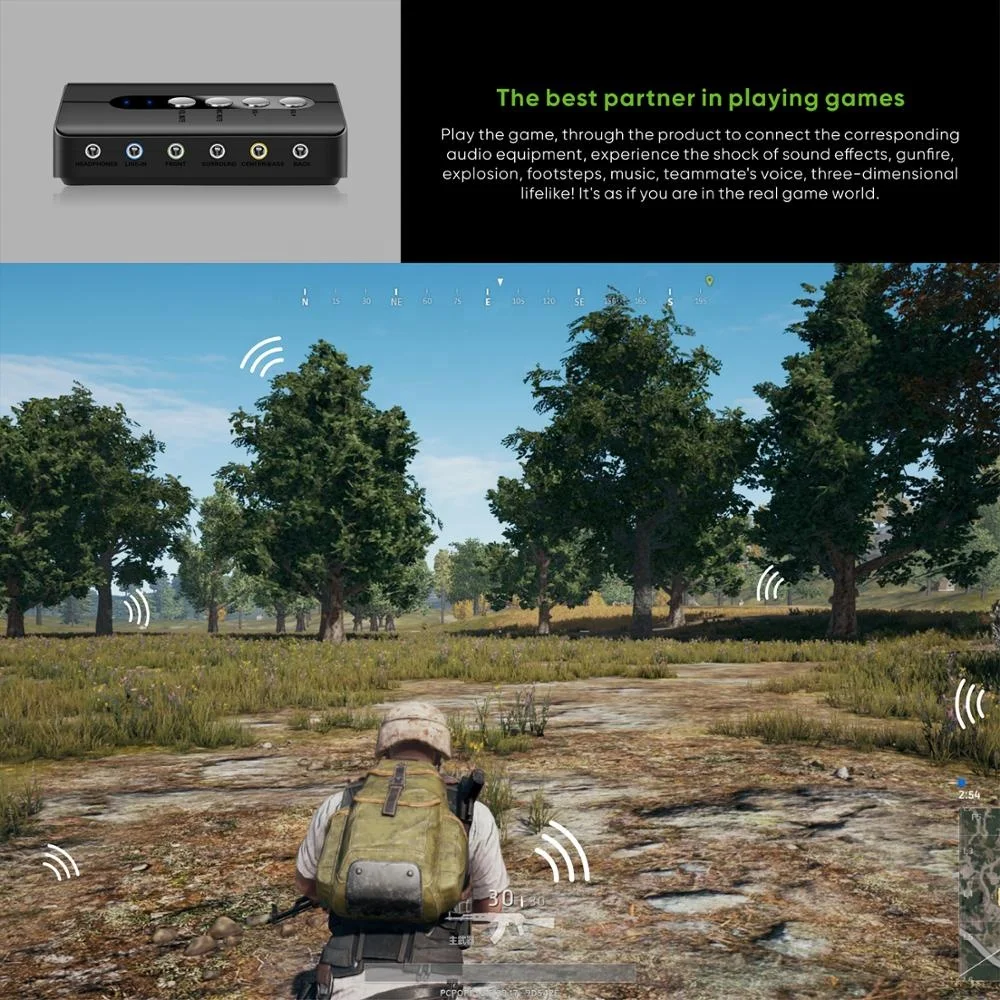 7.1ch USB2.0 Audio Adapter External Sound Card with SPDIF - Flykan Analog and Digital for Laptop or Computer U2AUDIO7-1