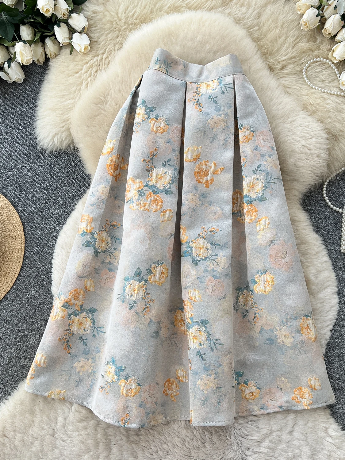 레트로 코트 플로럴 A라인 미디 스커트 여성용 하이웨이 - Midi Skirt Floral 리뷰 및 가격