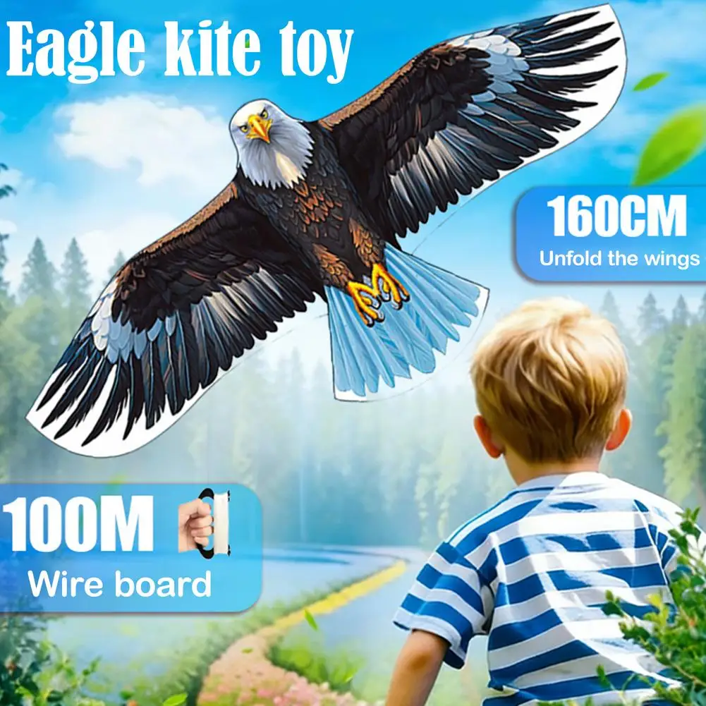 Cerf-volant aigle 1.2/1.5/1.6/1.7/1.8m avec cerf-volant de 100m répulsif d'oiseaux, corde de sport amusante, cerf-volant de jardin volant, jouets d'extérieur X5l2
