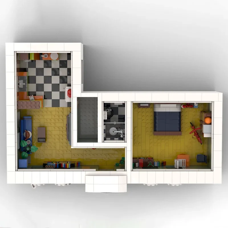 Blocos de Montar Modelo de Filme Popular, Apartamento em Vista de Rua, Tijolos Técnicos, Brinquedos de Construção DIY para Presentes de Férias