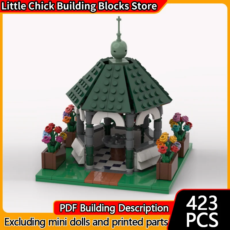 City Street View Modello MOC Mattoni da costruzione Architettura pavilione Tecnologia modulare Regali di festa per bambini Assemblare giocattoli vestito