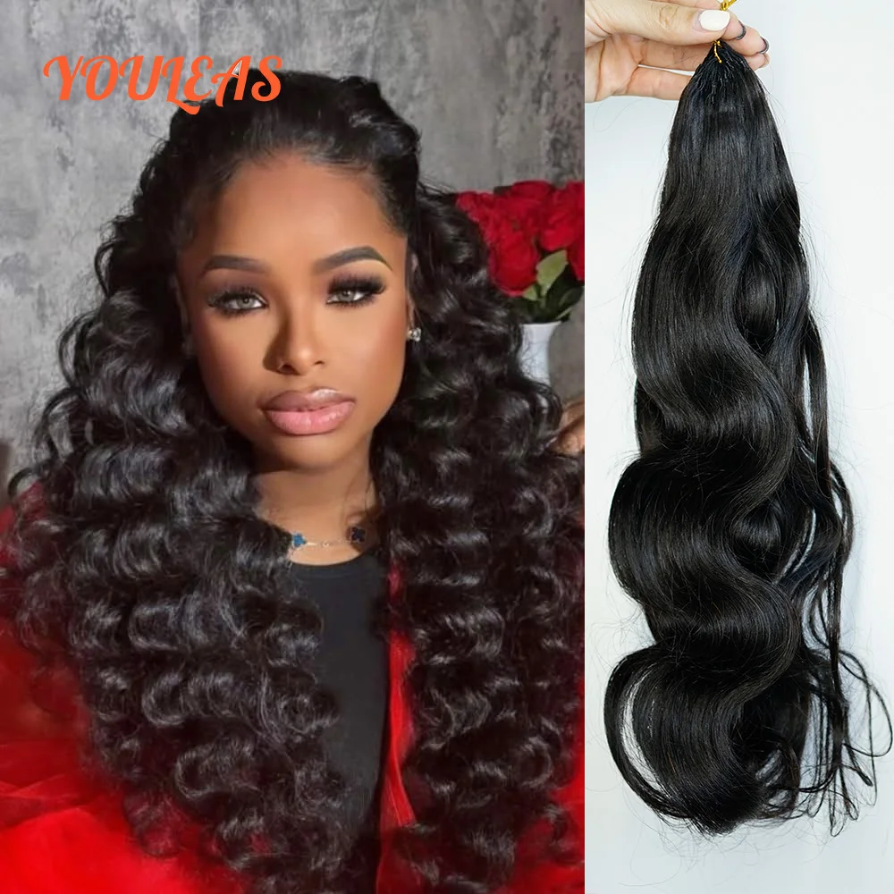 

Body Wave Feather Crochet Extensions Knotless PreSeparated Crochet Human Hair Extensions Brazilian Braiding Hair For Black Woman