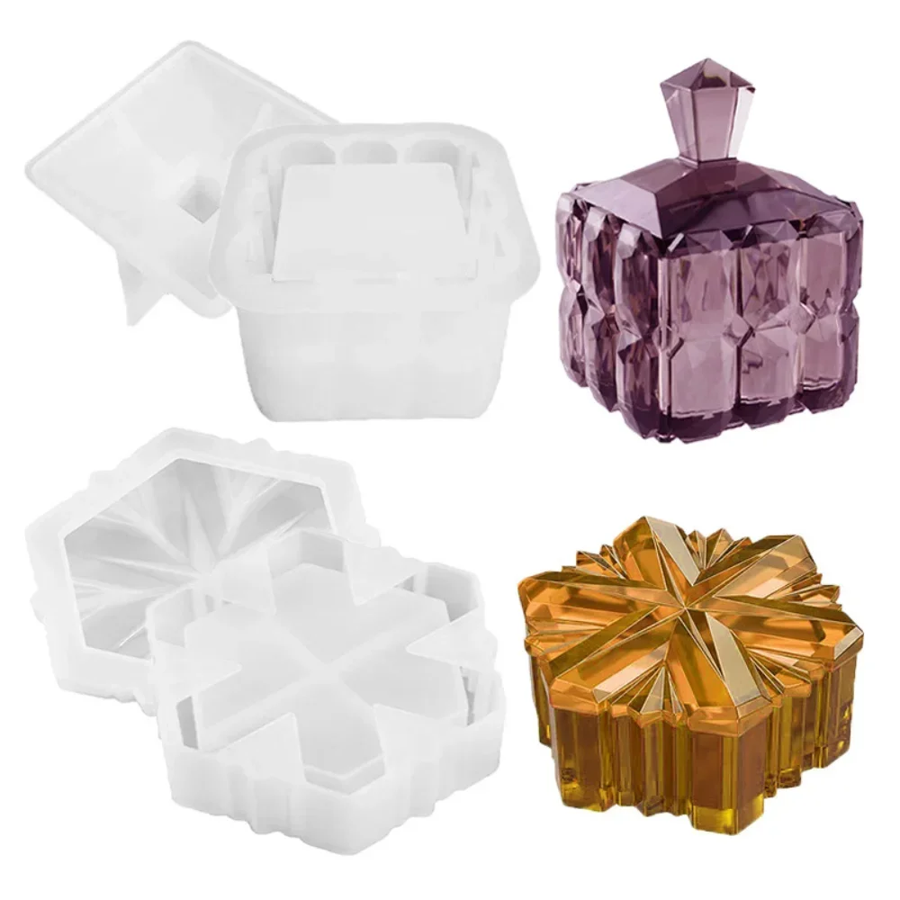 

Hexagonal Silicone Mold DIY Craft Tool - Reusable Storage BoxCandle Jar Cement/Plaster Epoxy Resin Molds