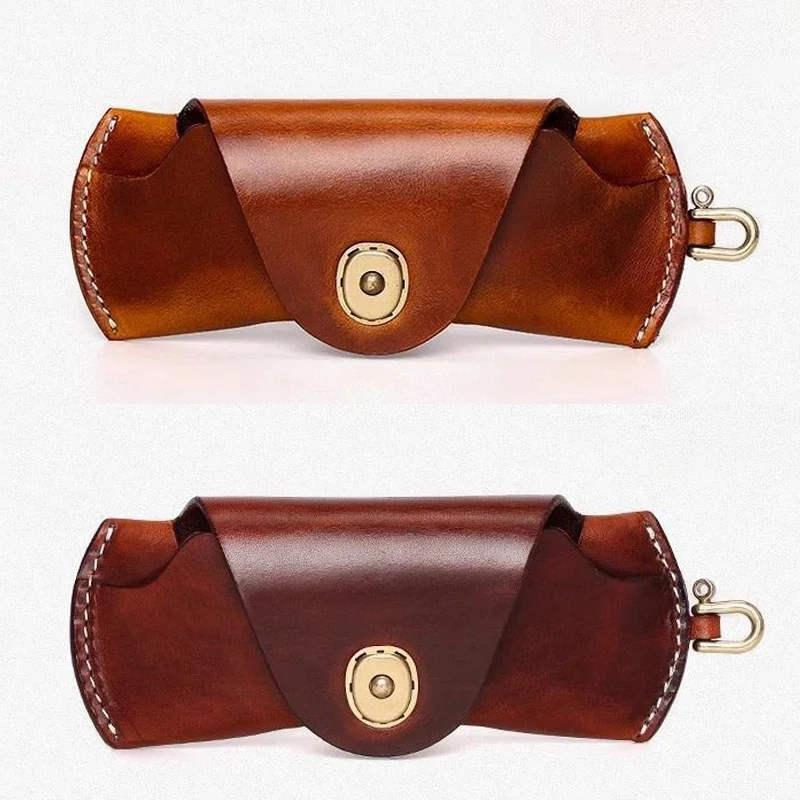 

2025Retro Leather Sunglasses Case Eyeglasses Storage Bag Hanging Neck Glasses Holder Soft Protective Pouch for Men Women Travel