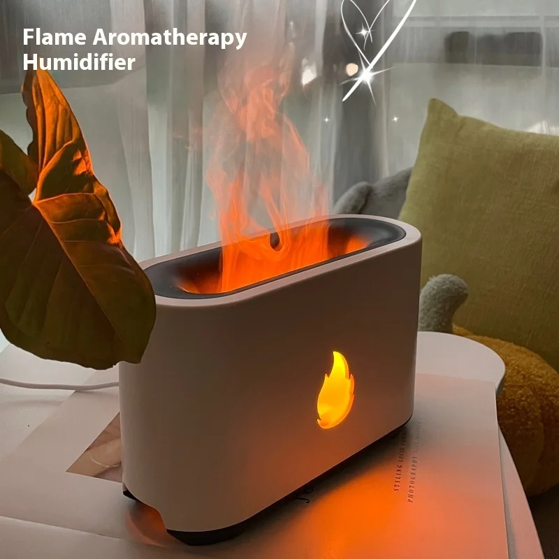 Umidificador de aromaterapia de chama nórdica, lâmpada de atmosfera, neblina pesada, quarto de casa, escritório, mesa, dormitório, presente de aniversário