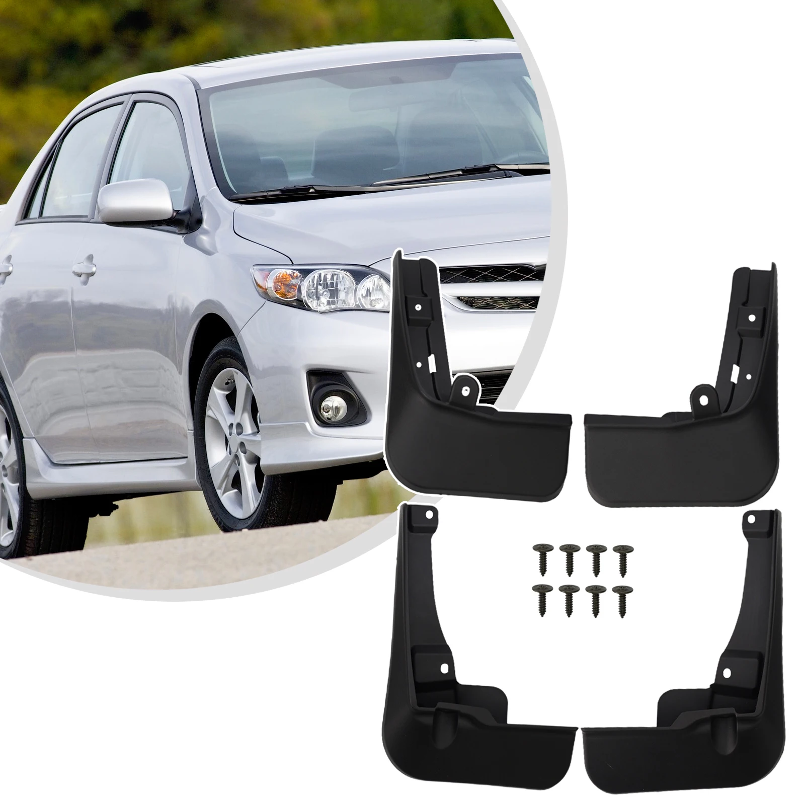 

4PCS/Set Splash Guard With Screws For Toyota For Prius 60 Series 2023 ABS Vehicle Exterior Mud Flaps Mudguard Black Accessory