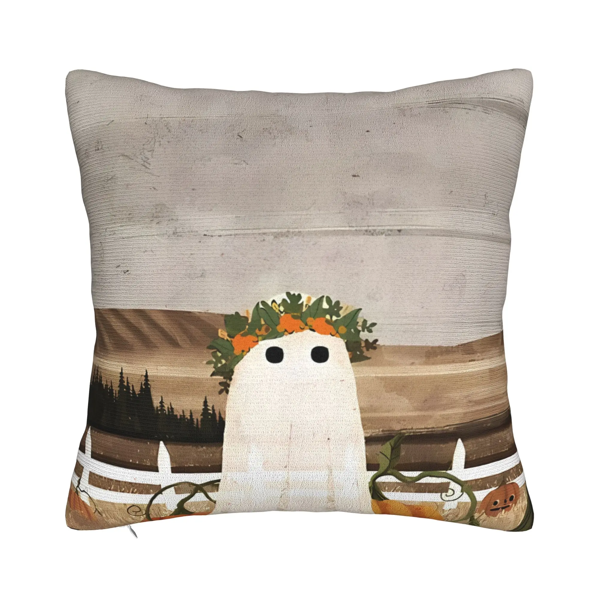 There's A G Ghost In The Pumpkins Patch Again  Decorative Pillowcases for Cozy G-Ghost Pillow Cover Soft Durable