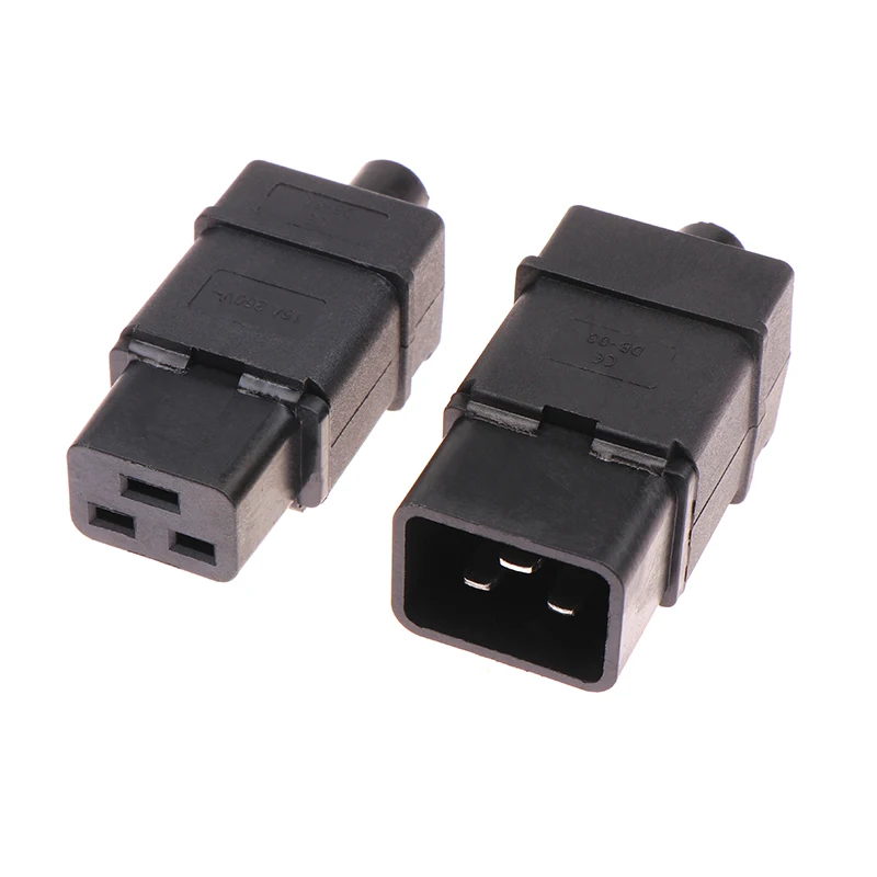 16A 250V IEC320-C19 C20 Male Female Assembled Wiring Power Plug Socket PDU UPS Chassis Server Plug