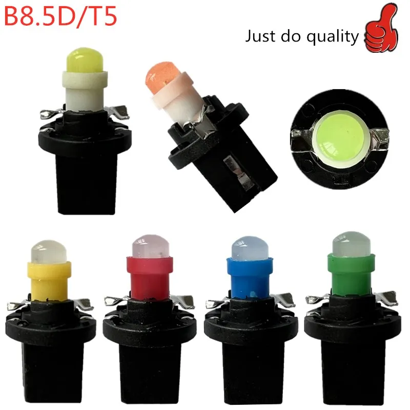 10pcs B8.5 T5 LED 12V/24V Car Light Bulb Cluster Gauges Dashboard Instrument Panel Base Climate Light Lamp Wedge Bulbs