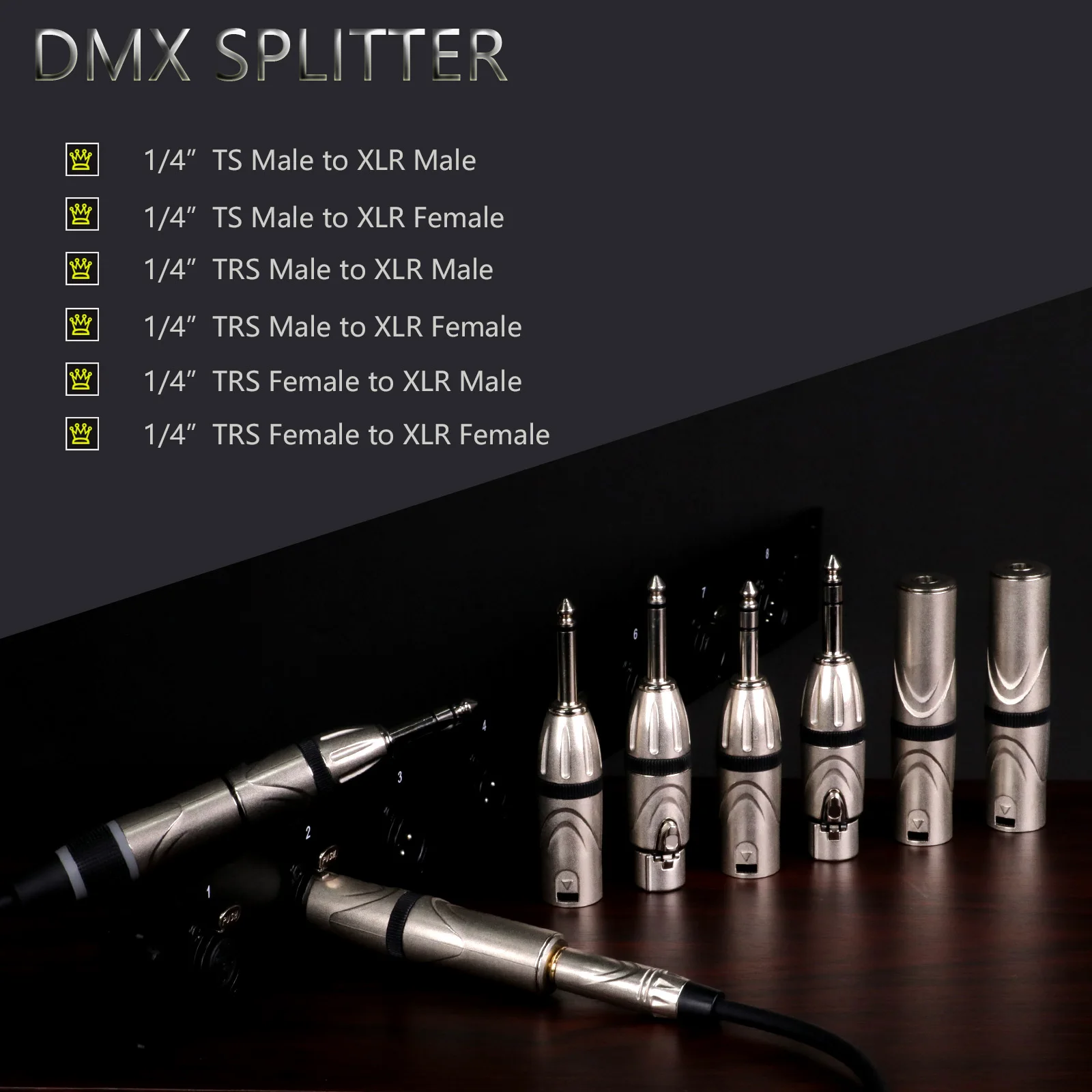 Adaptateur XLR 3 broches mâle vers 1/4 \