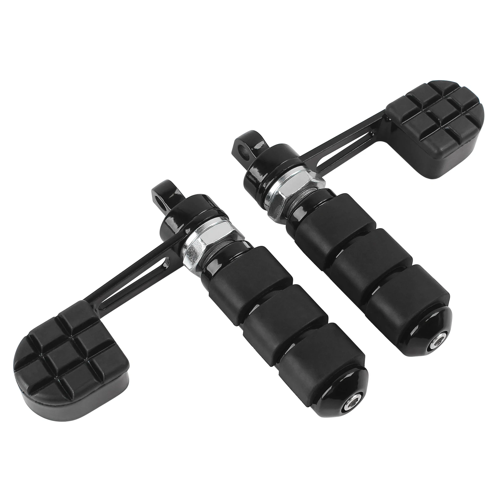Estribra negra para motocicleta, clavijas de reposapiés para Harley Sportster XL 883 1200 Softail DYNA FXDF FAT BOB FXDC FXWG