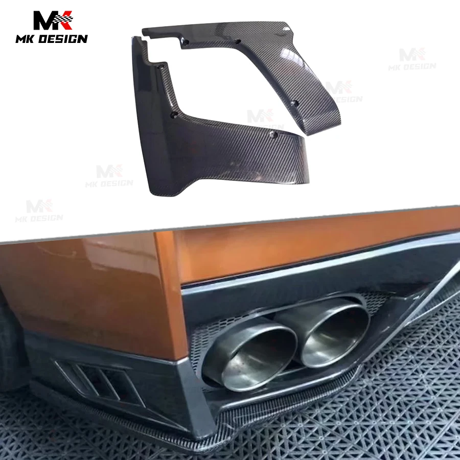 

Carbon Fiber V Style Rear Bumper Splitters for Nissan GTR R35 2017-2020 Rear Winglets Splitters Corner Protector Car Accessories