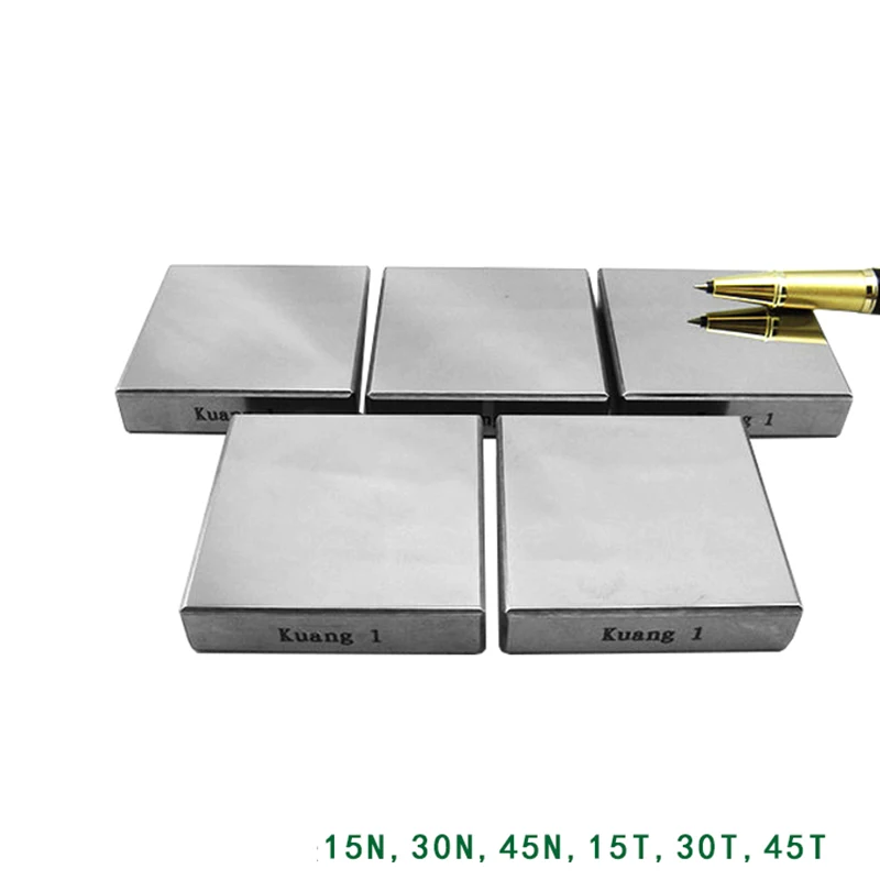 Bloque de dureza Rockwell estándar americano ASTM, 88-92HR15N HR30N HR45N 54-72HR45T50X50X10mm utilizado para pruebas de calibración Rockwell