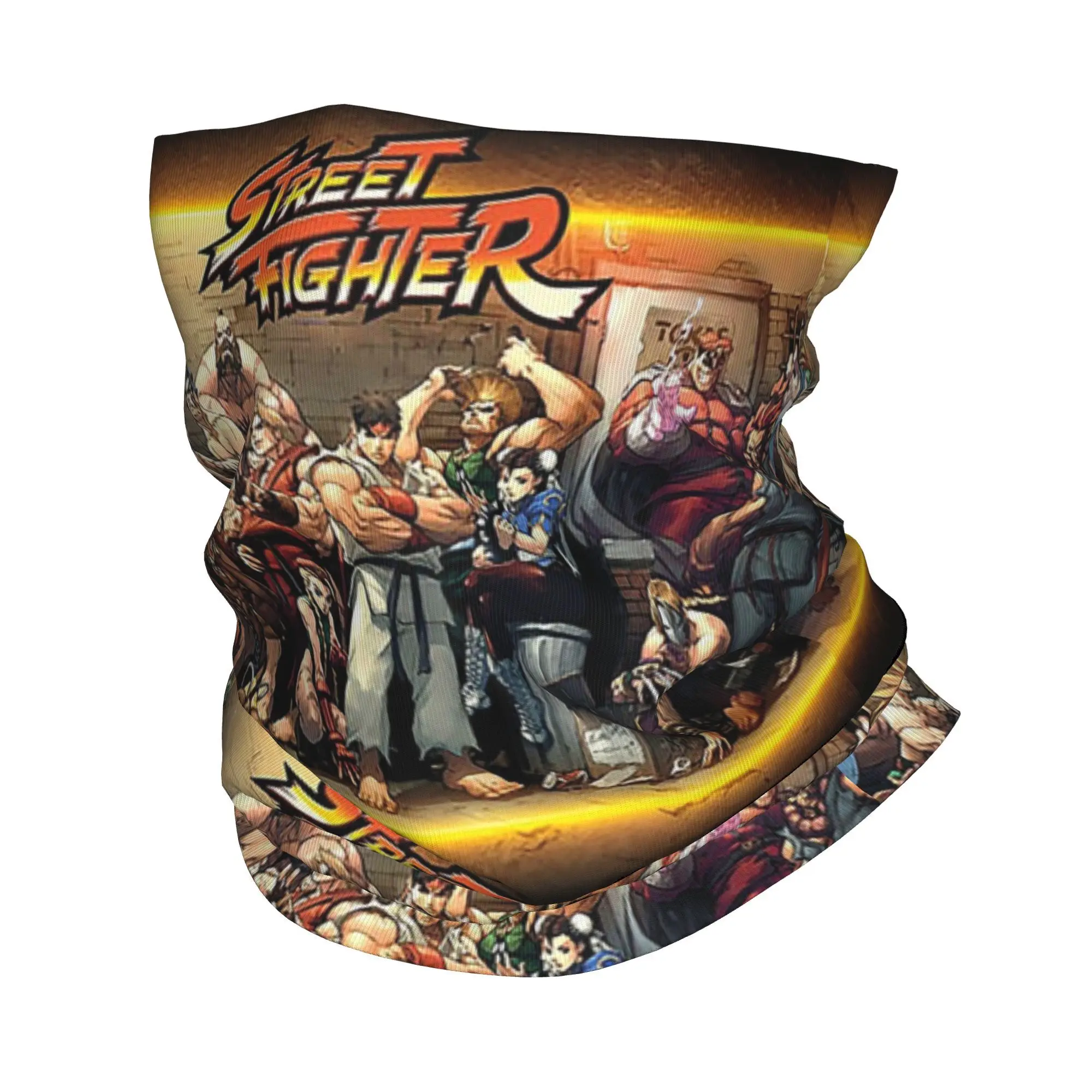 Бандана с побежденными портретами Super Street Fighter, шарф на шею с принтом, теплая повязка на голову для верховой езды для мужчин, женщин, взрослых, моющаяся