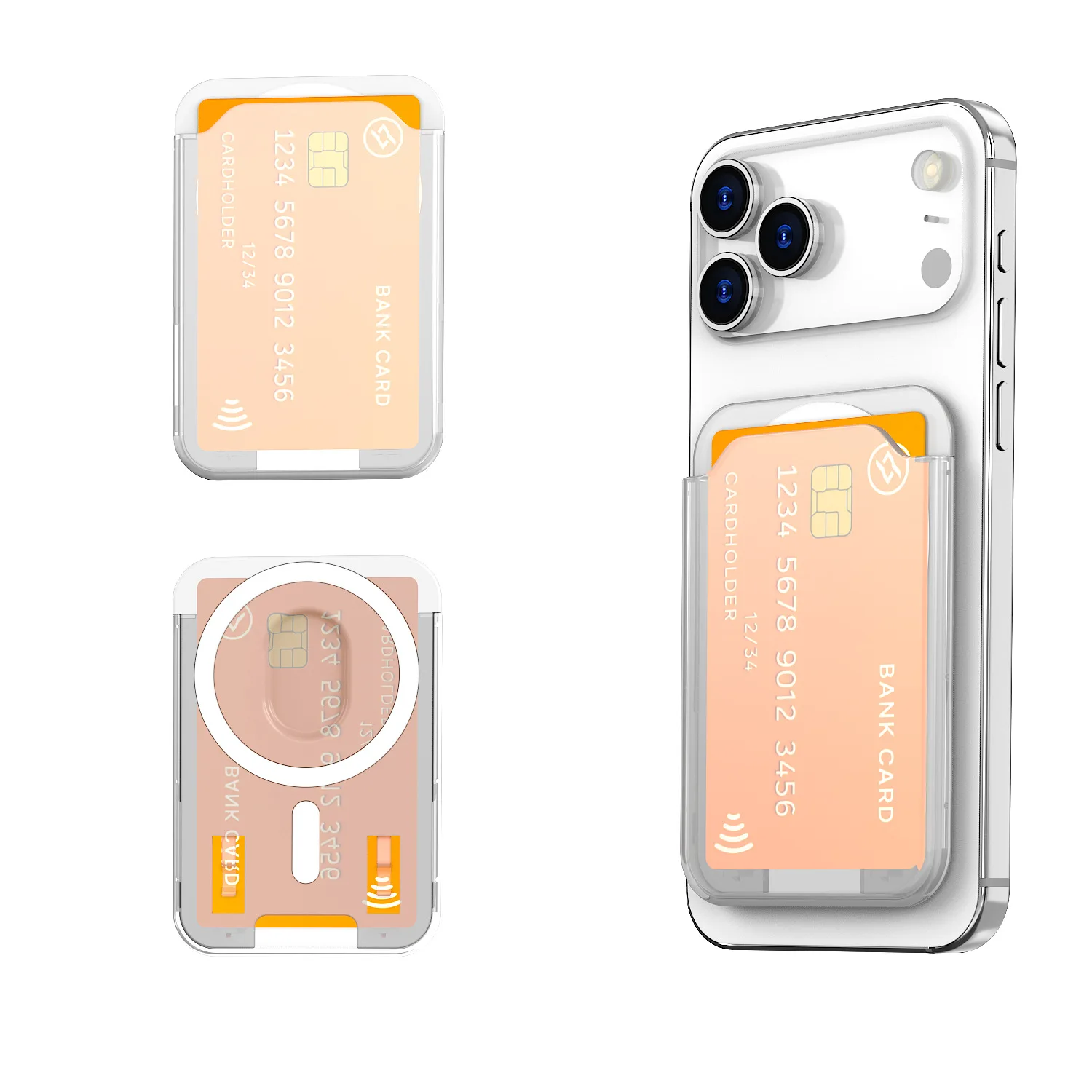 MagSafe Magnetische Geldbörse für iPhone 18 17 16 15 14 13 12 Pixel 10 Serie Harte Kreditkartenfach-Halterung für die Rückseite der Handyhülle – Detail 8