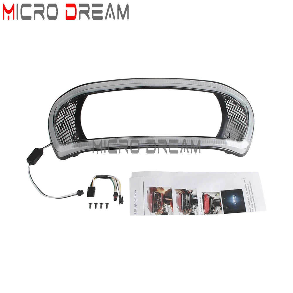 Motor Front Headlight Bezel Cover Trim Guard Protector W/DRL LED Lamp For Harley Road Glide Ultra FLTRU FLTRX Special FLTRXS