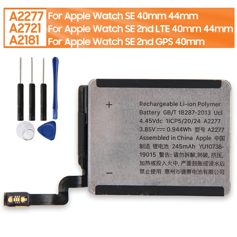 

New Battery A2277 A2721 A2181 For Apple Watch SE 40mm 44mm Watch SE 2nd LTE 40mm 44mm Watch SE 2nd GPS 40mm Batteries