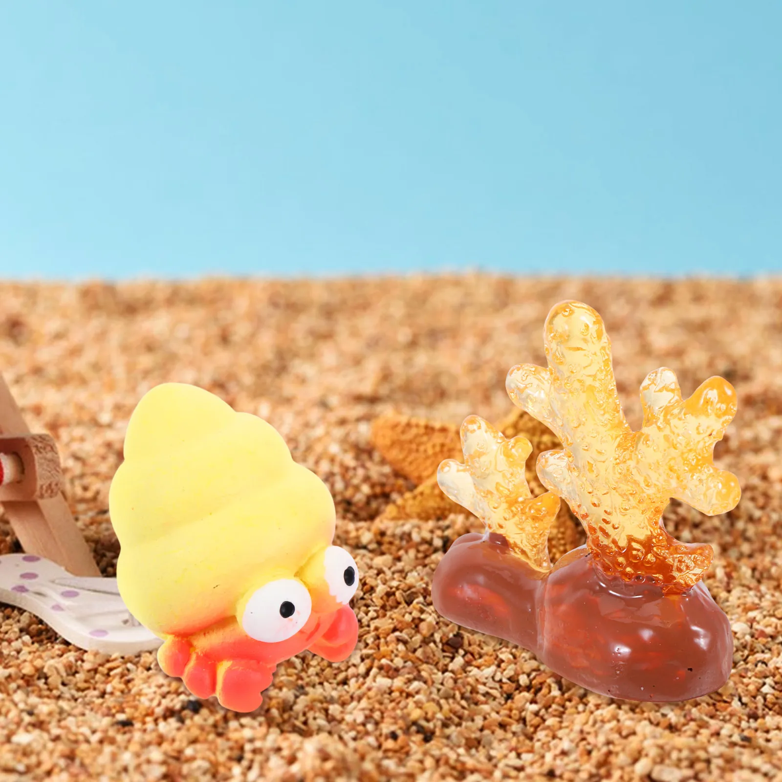 

11Pcs Beach Theme Decorations Set Mini Resin Seaside Ornaments for Miniature House DIY Craft Cupcake Toppers Outdoor Indoor