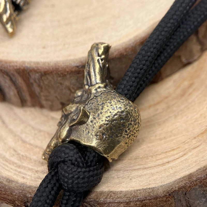 الشيطان رئيس النحت النحاس سكين الخرز EDC DIY Paracord المنسوجة أساور الحبل قلادة اكسسوارات أداة خارجية الشنق السحر