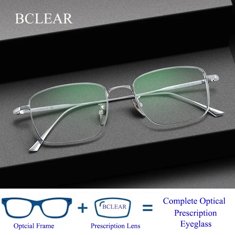 guvina-bclear-男性女性チタン光学メガネフレームファッション男性スクエア眼鏡超軽量近視累進処方眼鏡