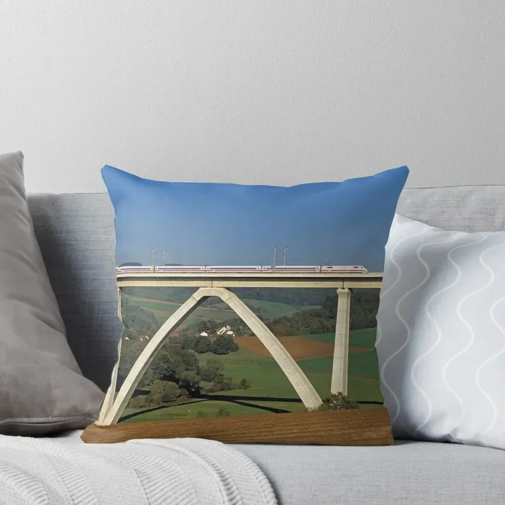 

ICE train crossing viaduct, Germany. Throw Pillow Christmas Covers pillows decor home Luxury Pillow Case Cushion Child pillow